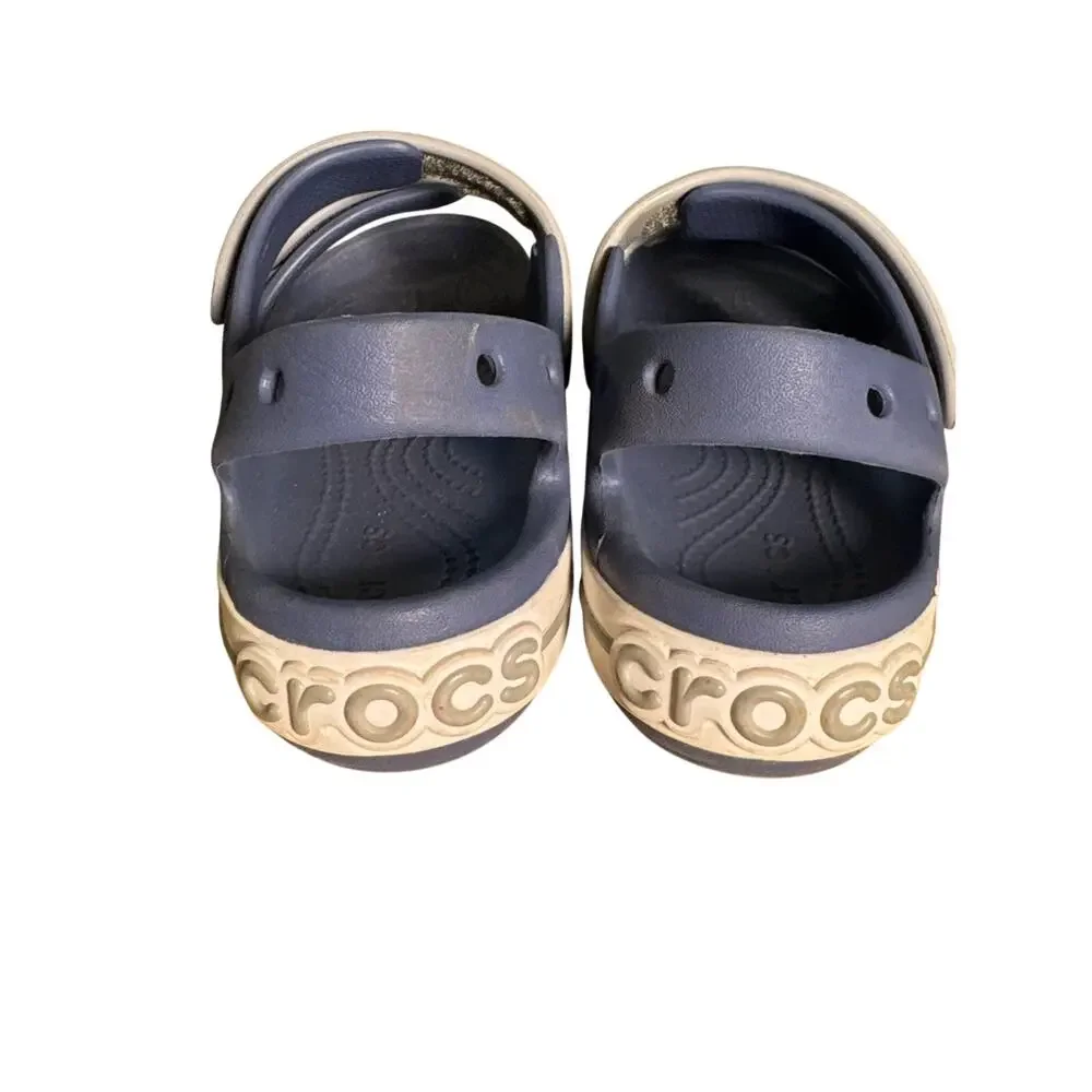 CROCS Cruiser Sandals Navy and Light Gray Kids Dual-Strap Sandals Boys 1